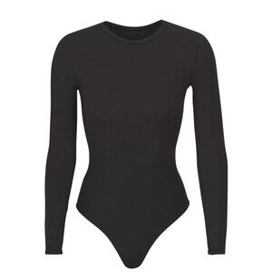 SKIMS Fits Everybody Long Sleeve Crew Neck Bodysuit Onyx Size Small